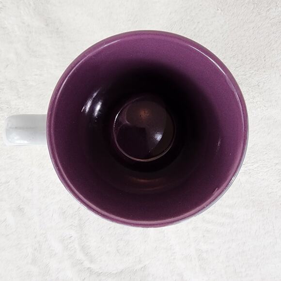 Graydon Hall Mug Purple Flower Allover Embossed in Plum Purple And White. EUC - Picture 5 of 7